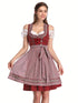 3-teiliges Damen Dirndl Set – Dunkelblaues Oktoberfest Kostüm mit Bluse und Schürze